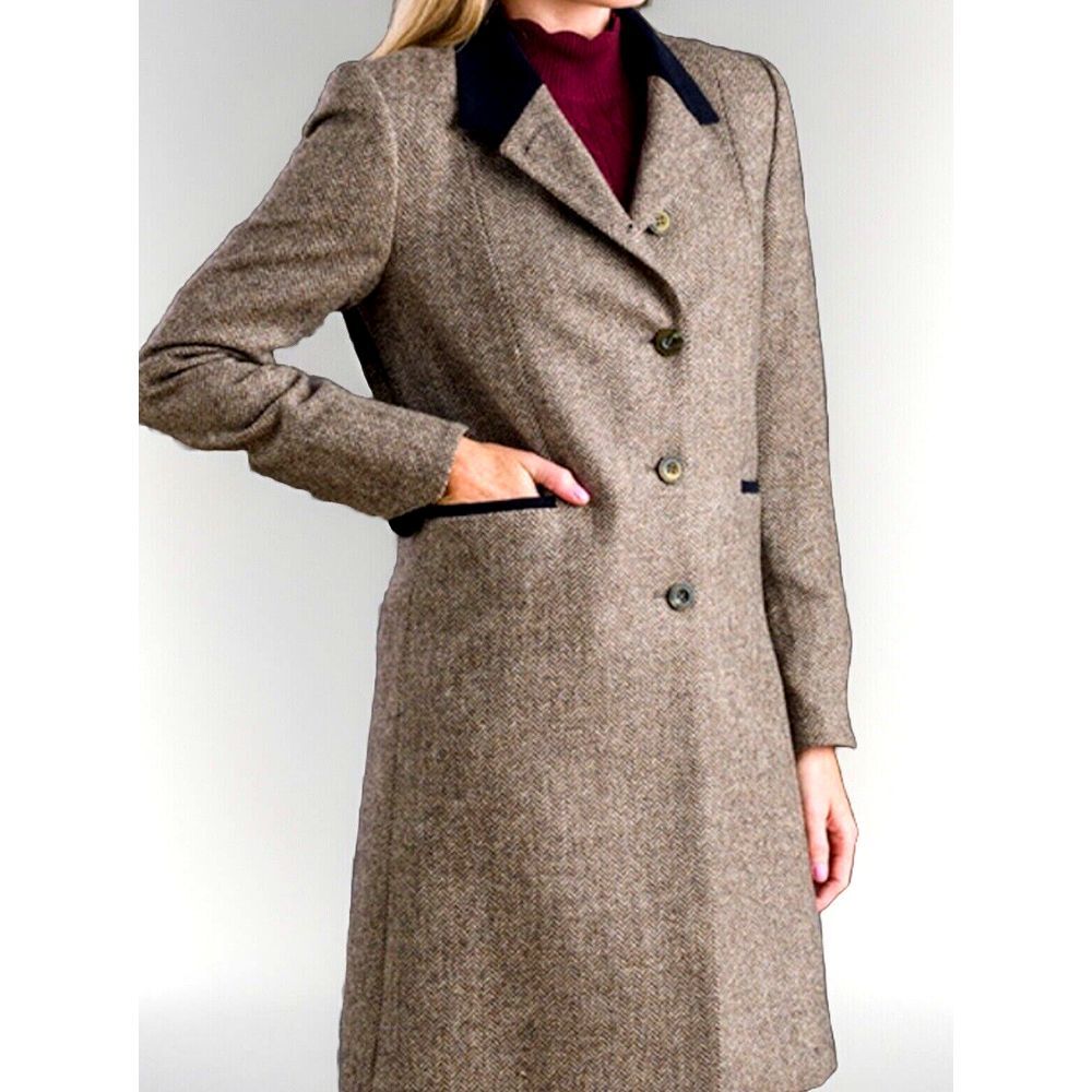 Jack Murphy Aran Ireland 100% Wool Tweed Coat‎ Jacket 10 Slow Academia Classic